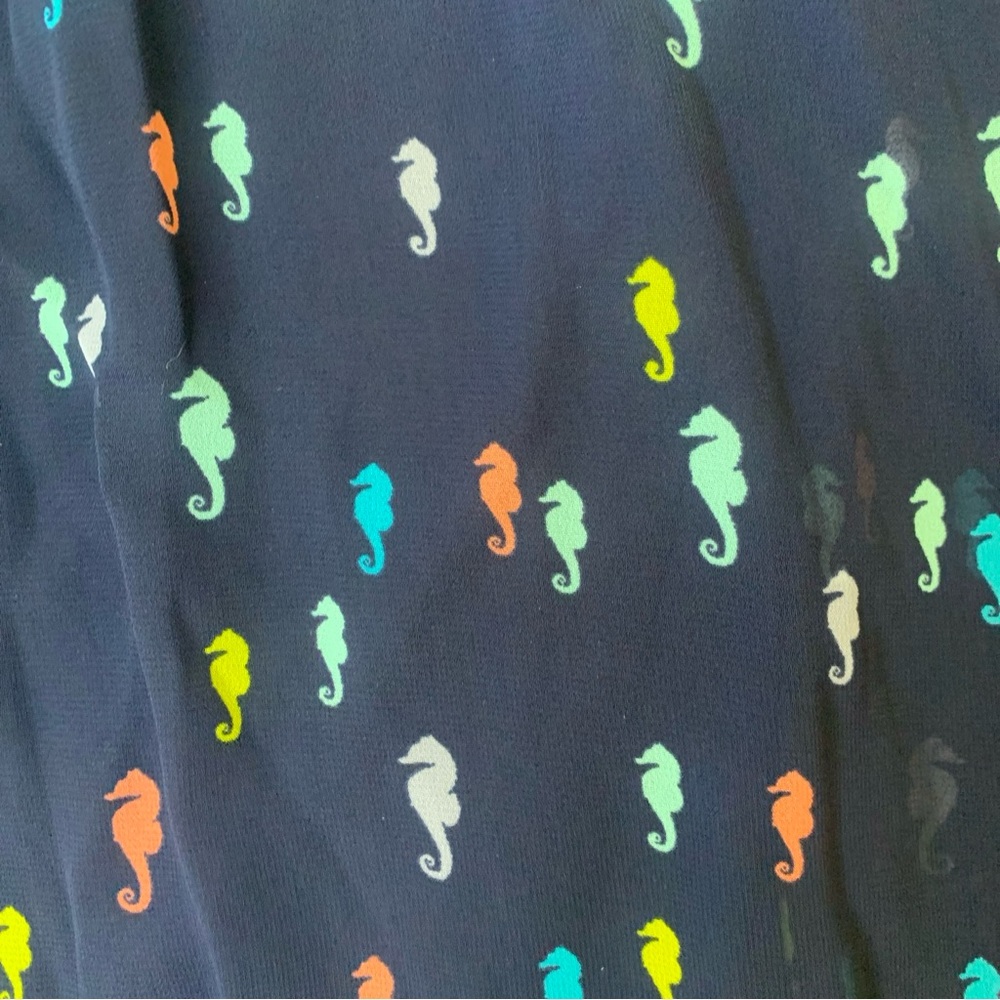 MODCLOTH Dress & Slip Size XL Navy Sheer Pintucked Seahorse Expert in your Zeal - Picture 5 of 16